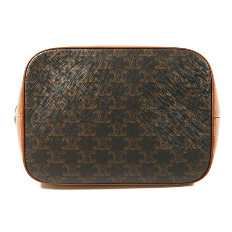 CELINE 塗層帆布Medium Bucket In Triomphe金扣肩背袋-3