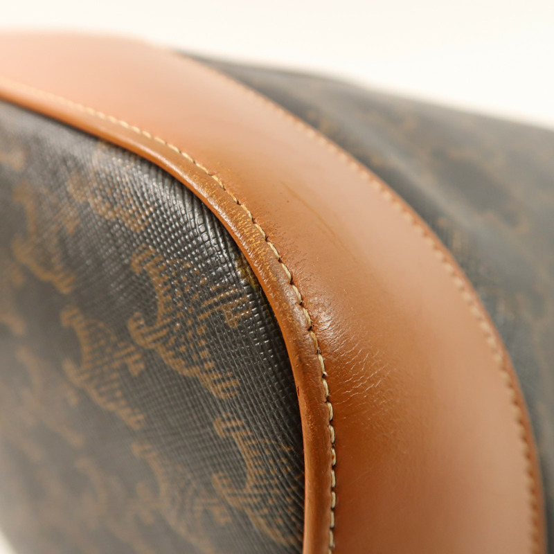 CELINE 塗層帆布Medium Bucket In Triomphe金扣肩背袋-9