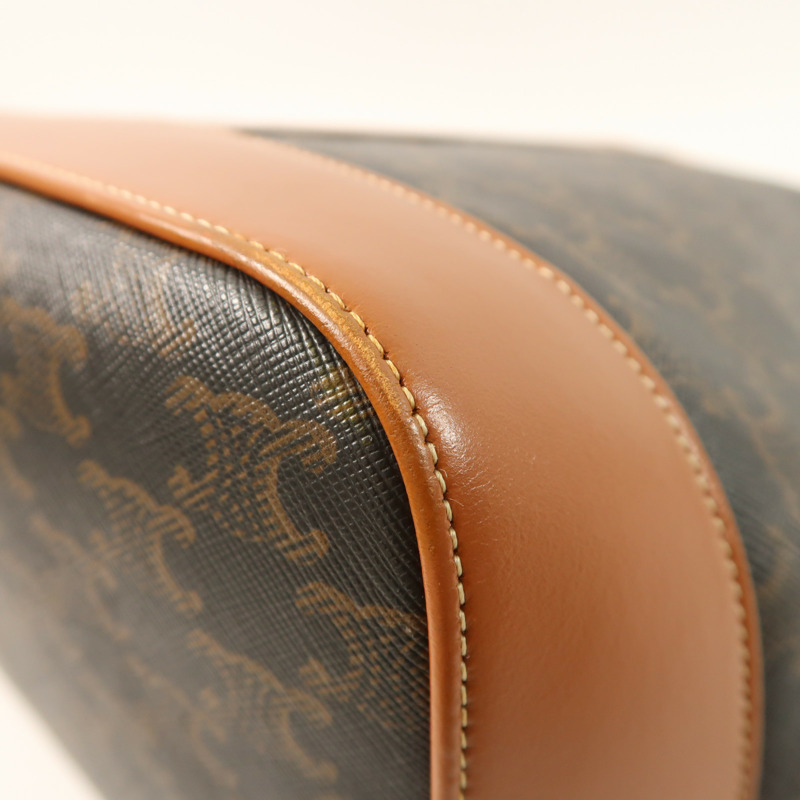 CELINE 塗層帆布Medium Bucket In Triomphe金扣肩背袋-11