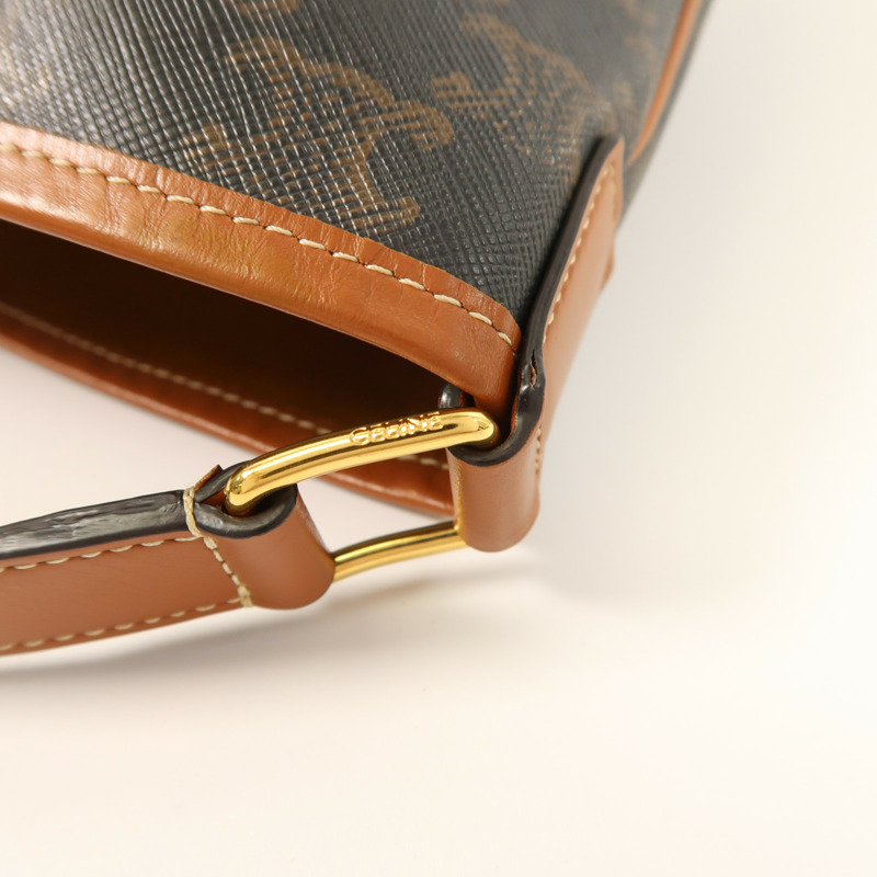 CELINE 塗層帆布Medium Bucket In Triomphe金扣肩背袋-16