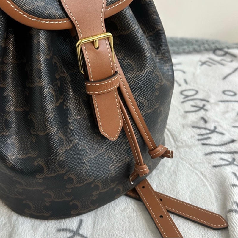 『全🆕』 Celine Folco Mini Backpack 迷你老花拼牛皮背包-1