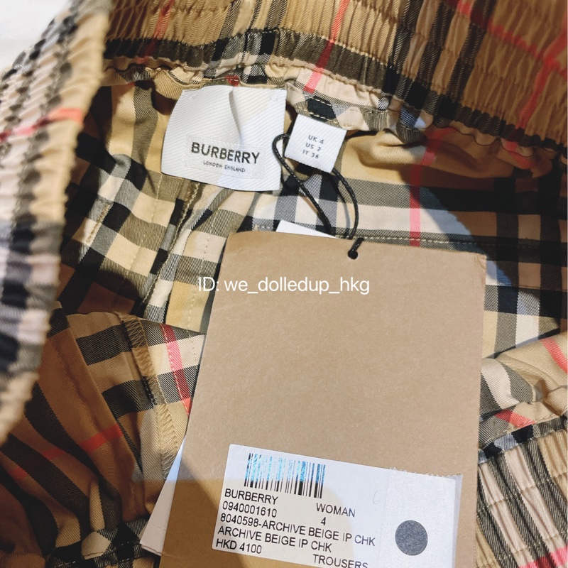 BURBERRY 經典格仔短褲 UK4-4