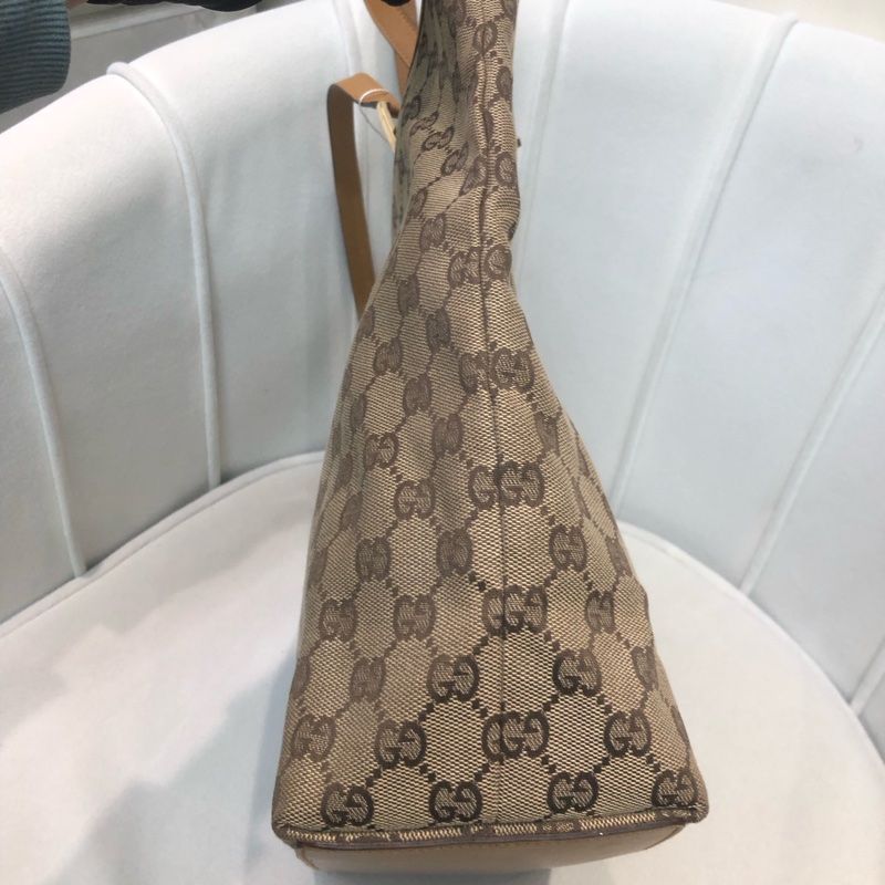 Gucci 米色Tote 奶茶帶 XC120-2