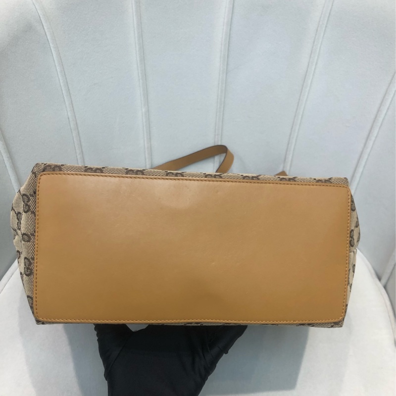 Gucci 米色Tote 奶茶帶 XC120-5