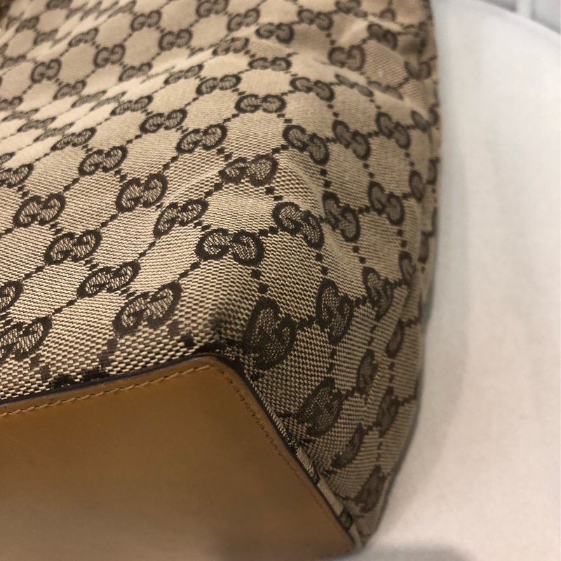 Gucci 米色Tote 奶茶帶 XC120-6