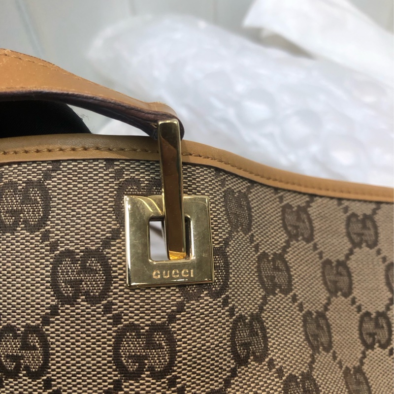 Gucci 米色Tote 奶茶帶 XC120-12