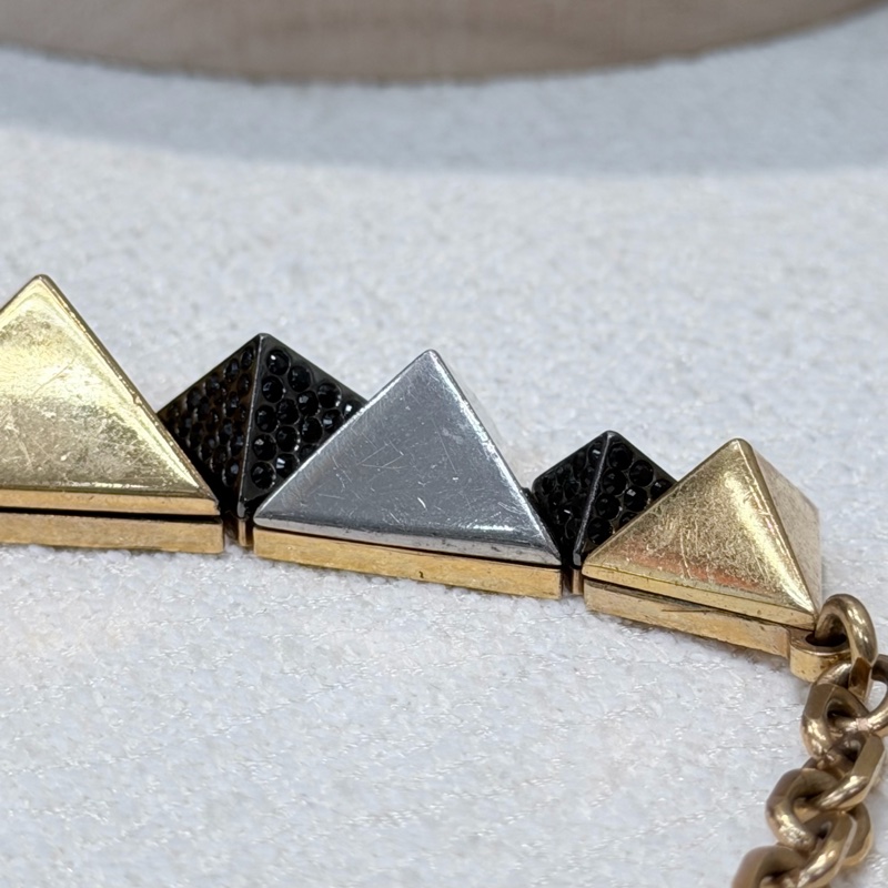 LV 三色金字塔鉚釘項鏈 LN001-29