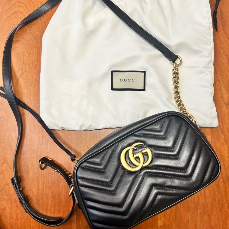 Gucci marmont 黑色相機包-5