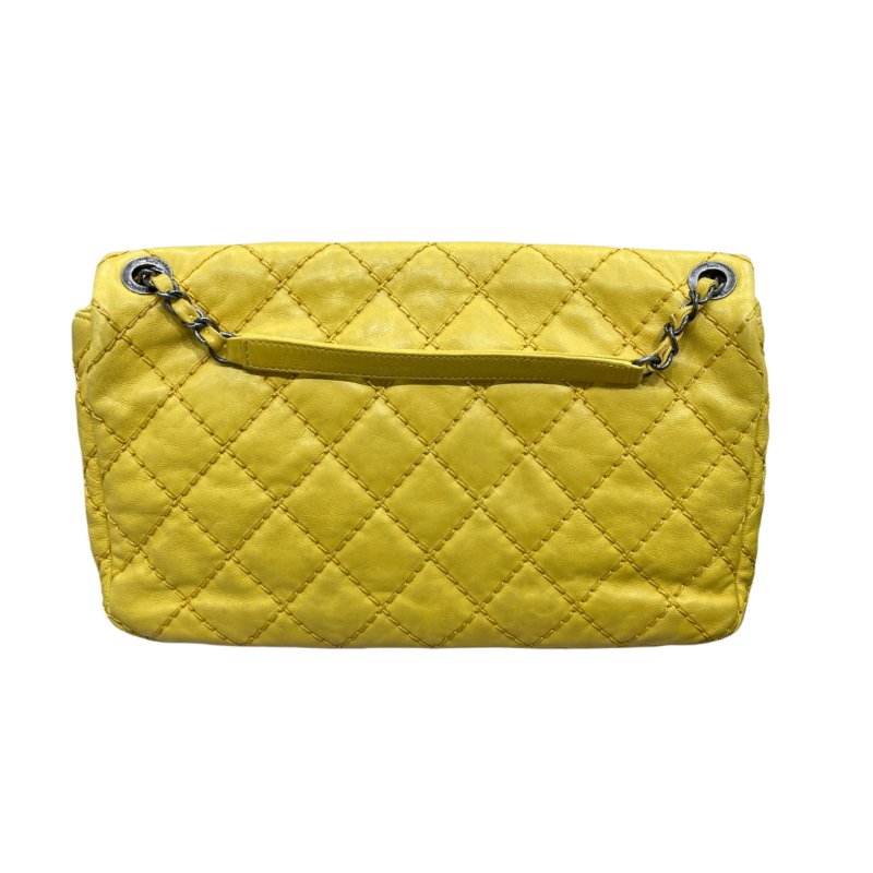 CHANEL 香奈兒 A67725 UP IN THE AIR磁吸肩側背包 牛皮 黃色 黑銀釦-2