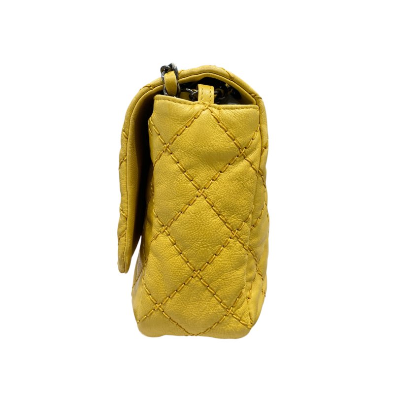 CHANEL 香奈兒 A67725 UP IN THE AIR磁吸肩側背包 牛皮 黃色 黑銀釦-3