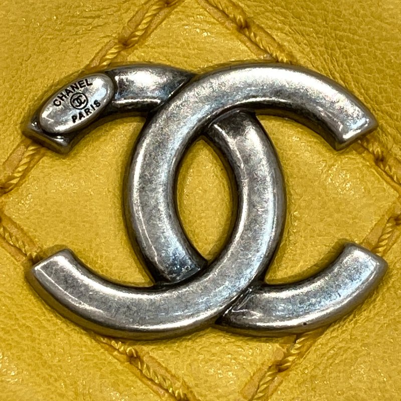 CHANEL 香奈兒 A67725 UP IN THE AIR磁吸肩側背包 牛皮 黃色 黑銀釦-13