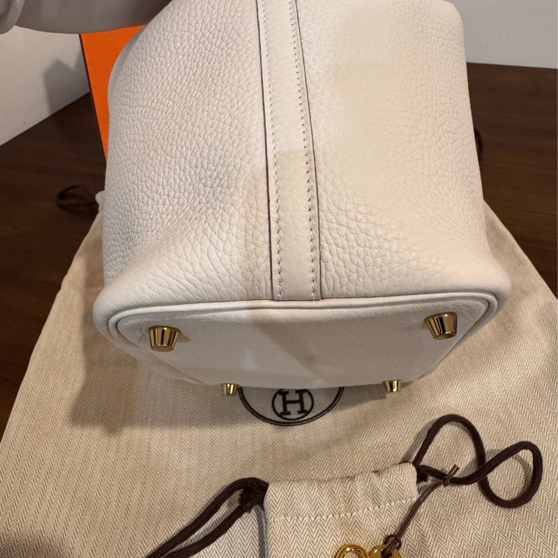 Hermes Picotin 18 M4奶灰色 金扣 W刻 TC 全新菜籃-5