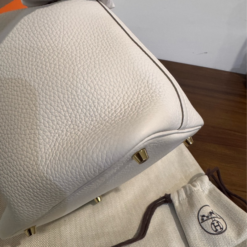 Hermes Picotin 18 M4奶灰色 金扣 W刻 TC 全新菜籃-11