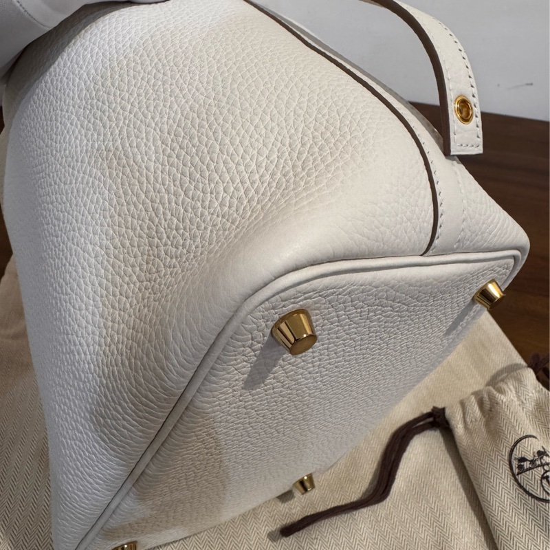 Hermes Picotin 18 M4奶灰色 金扣 W刻 TC 全新菜籃-12