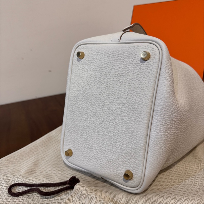 Hermes Picotin 18 M4奶灰色 金扣 W刻 TC 全新菜籃-14