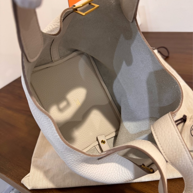 Hermes Picotin 18 M4奶灰色 金扣 W刻 TC 全新菜籃-15