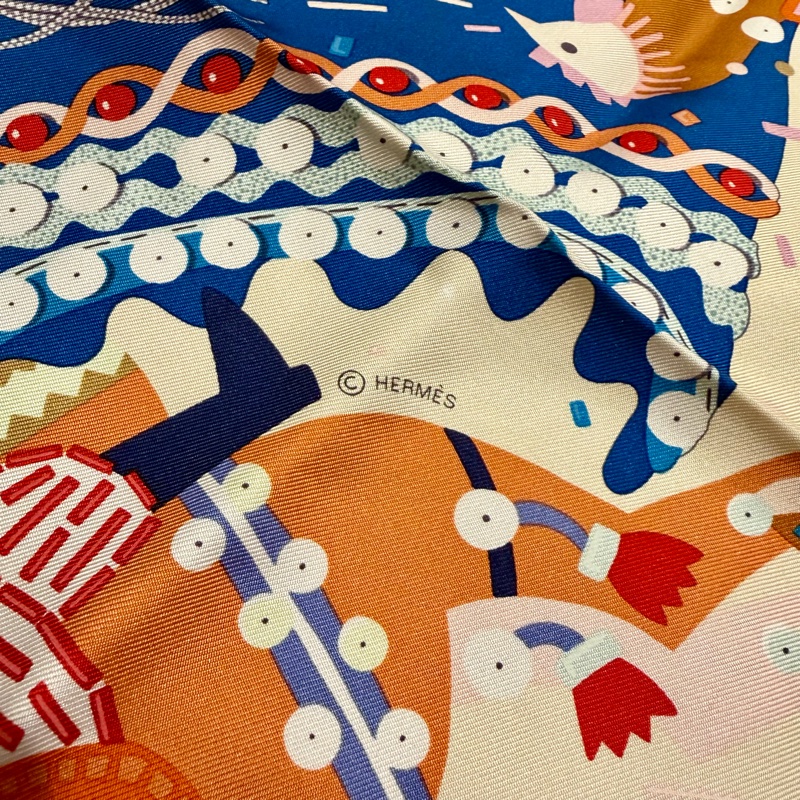 Hermes 華服慶典 Costume de Fete scarf 90*90絲巾-13