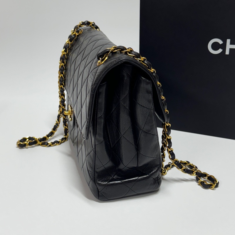 【雙面CF超稀有】 Chanel CF30 Jumbo 黑金羊皮 （專櫃396,500）-8