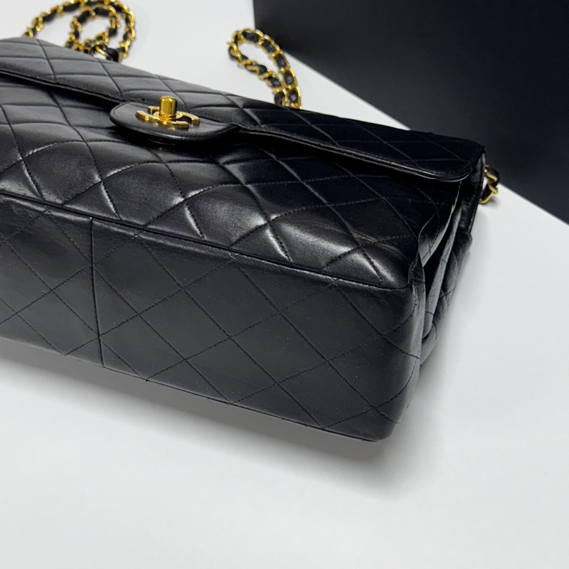 【雙面CF超稀有】 Chanel CF30 Jumbo 黑金羊皮 （專櫃396,500）-11