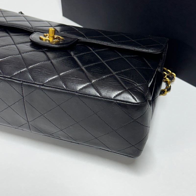 【雙面CF超稀有】 Chanel CF30 Jumbo 黑金羊皮 （專櫃396,500）-13