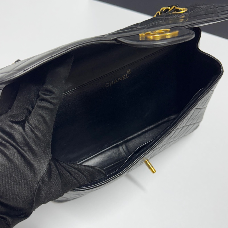 【雙面CF超稀有】 Chanel CF30 Jumbo 黑金羊皮 （專櫃396,500）-14