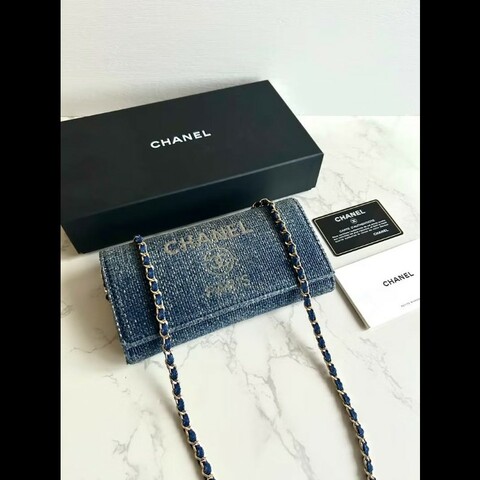 【LA LUNE】絕版古董包 Chanel牛仔藍WOC 側背包 斜背包 中古包 二手包 長夾