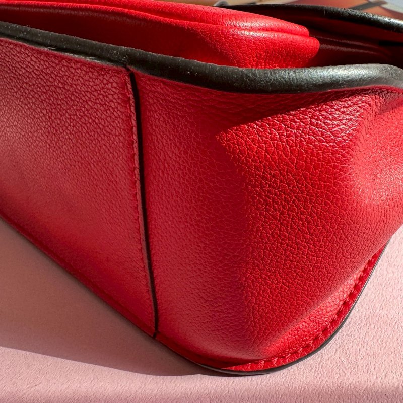 💝外出超方便 LV 紅拼經典老花金色鎖頭手提斜背包-13