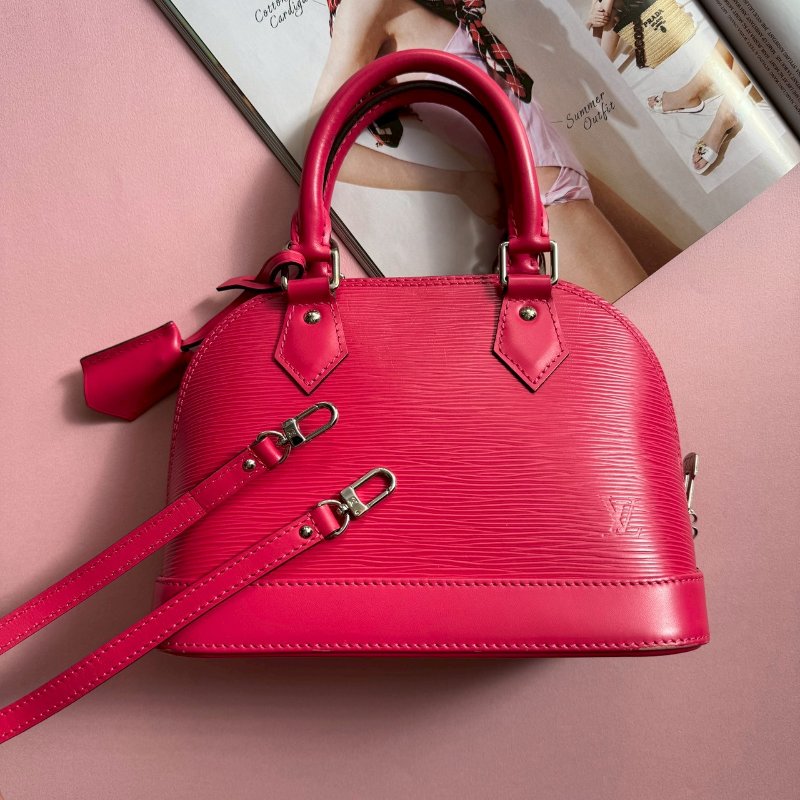 ✨超可愛 LV 桃紅色Alma斜背手提貝殼包-0