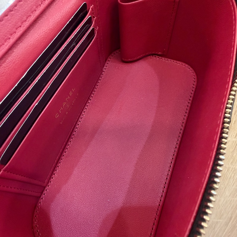 Chanel 黑羊皮霧金釦山茶花調節化妝盒AP3301-9