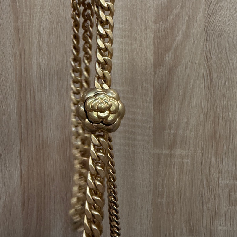 Chanel 黑羊皮霧金釦山茶花調節化妝盒AP3301-11