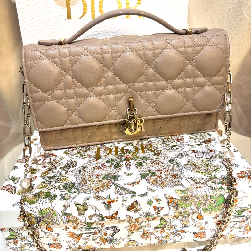 My Dior 迷你包 淡米色 Cannage 籐格紋羊皮 編號: S0980ONMJ_M51U-0