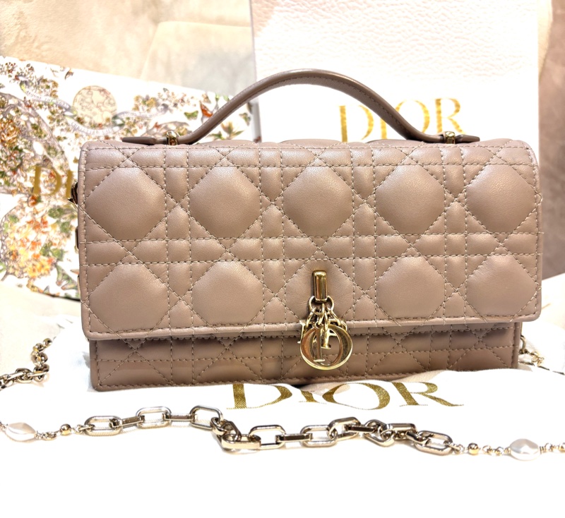 My Dior 迷你包 淡米色 Cannage 籐格紋羊皮 編號: S0980ONMJ_M51U-3