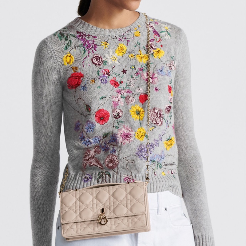 My Dior 迷你包 淡米色 Cannage 籐格紋羊皮 編號: S0980ONMJ_M51U-4