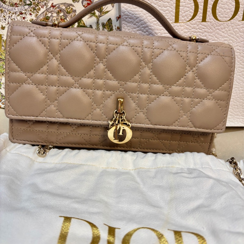 My Dior 迷你包 淡米色 Cannage 籐格紋羊皮 編號: S0980ONMJ_M51U-5