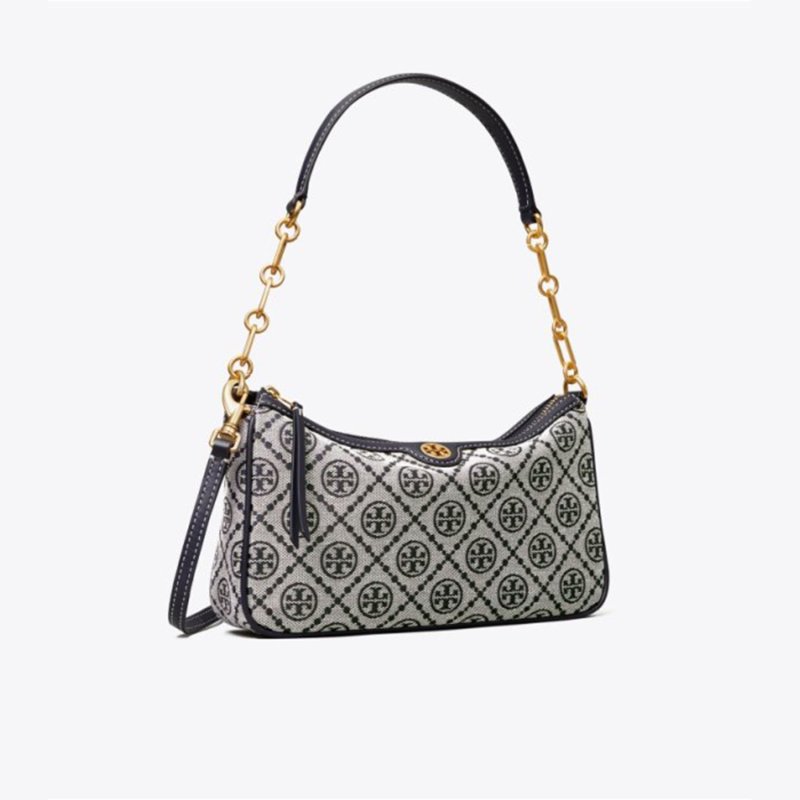 【TORY BURCH】經典緹花兩用包-深藍色-4