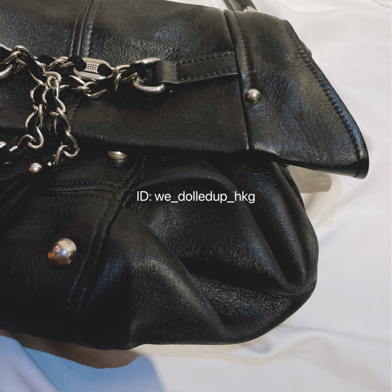 BALENCIAGA Broken Bag chain knot clutch 黑色做舊-2