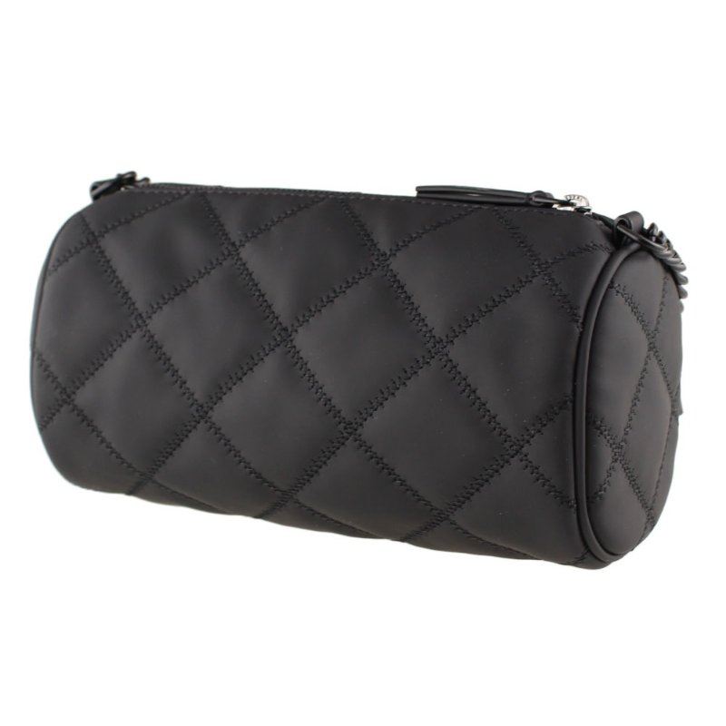 【TORY BURCH】菱格圓筒肩背包-黑色-3