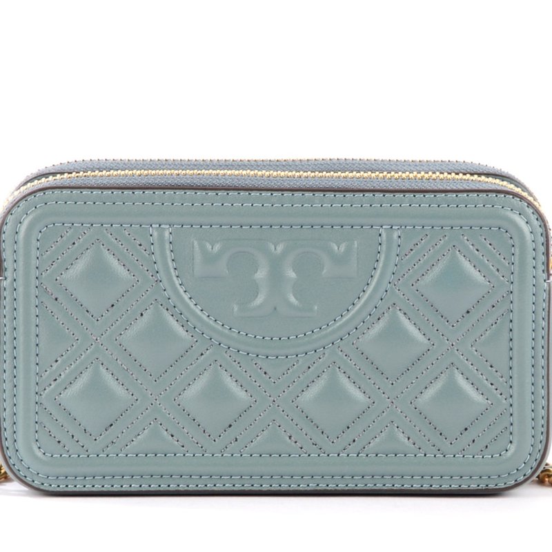 【TORY BURCH】雙拉鍊相機包-水藍色-0