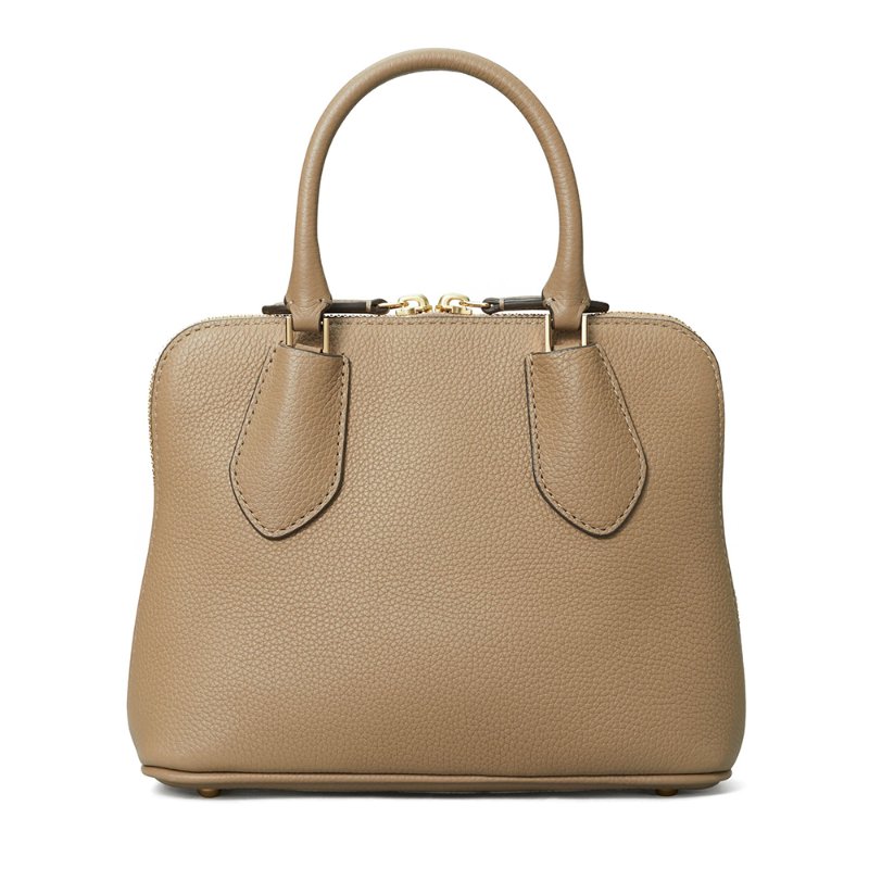 【TORY BURCH】漆皮素面兩用水桶包-灰褐色-1