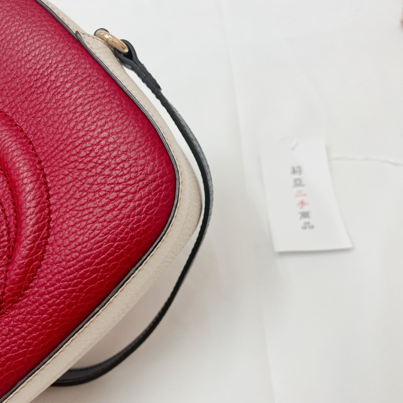 莉亞精品♡Gucci 434567 白紅 拼色相機包 二手-6