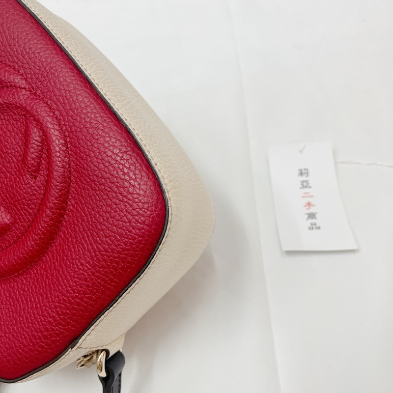 莉亞精品♡Gucci 434567 白紅 拼色相機包 二手-7