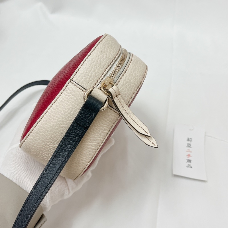 莉亞精品♡Gucci 434567 白紅 拼色相機包 二手-8