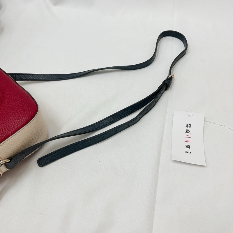 莉亞精品♡Gucci 434567 白紅 拼色相機包 二手-15