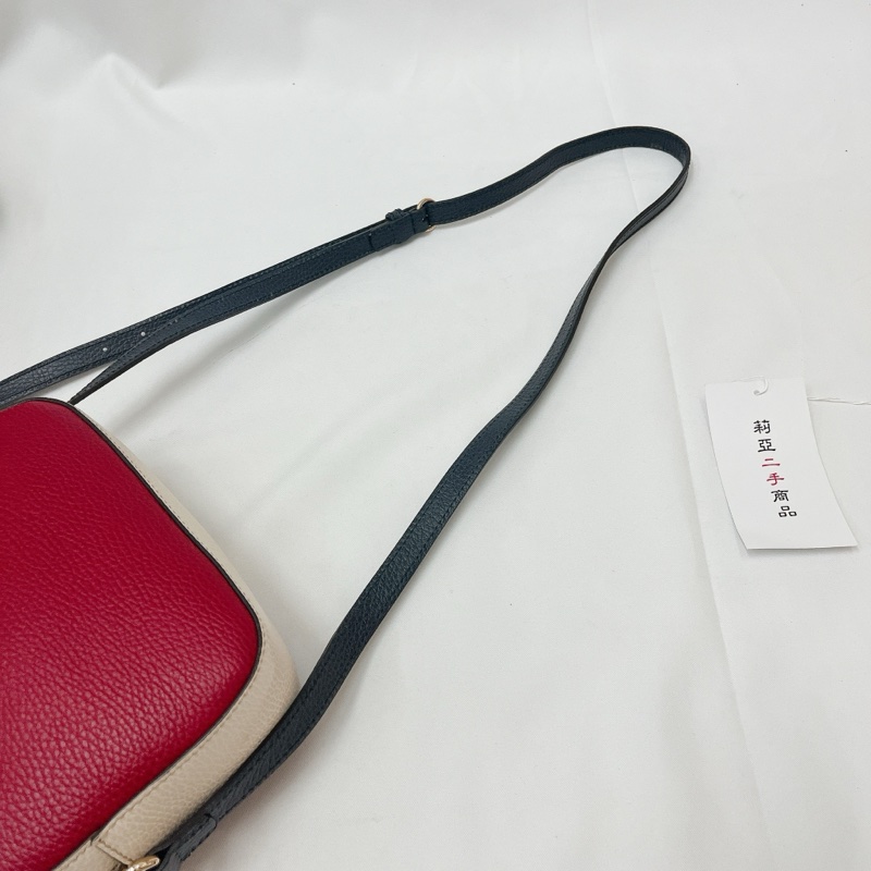 莉亞精品♡Gucci 434567 白紅 拼色相機包 二手-16
