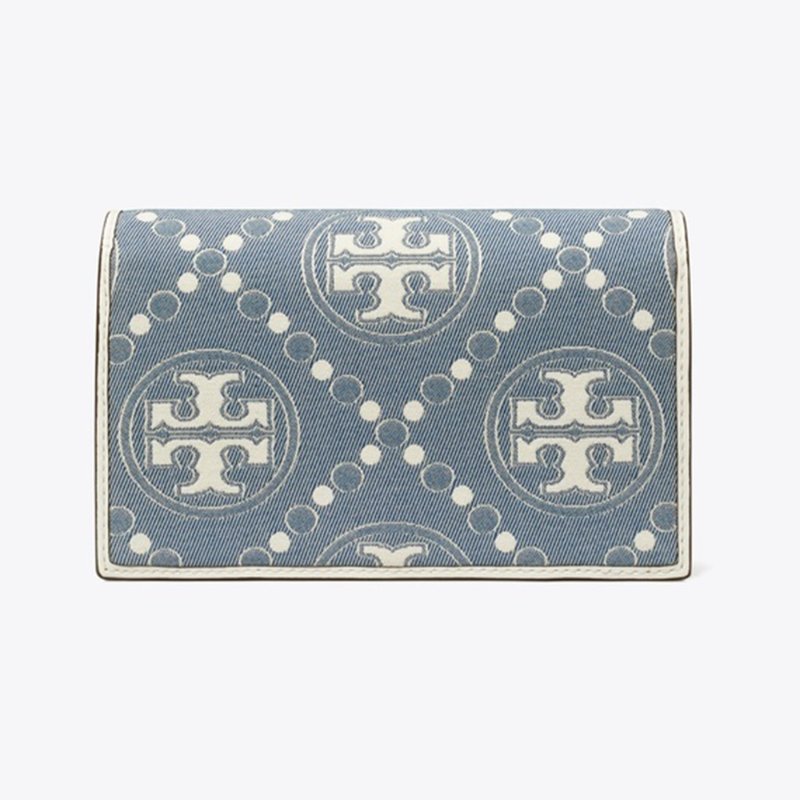【TORY BURCH】WOC縫線拼接斜背-牛仔藍-2