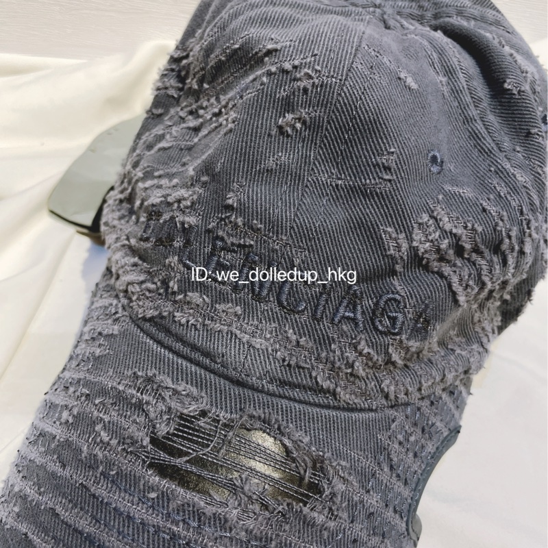 BALENCIAGA 藍色 做舊 車線 帽子 59cm L size-1