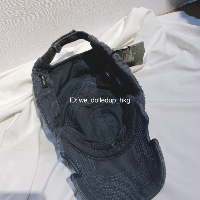 BALENCIAGA 藍色 做舊 車線 帽子 59cm L size-4