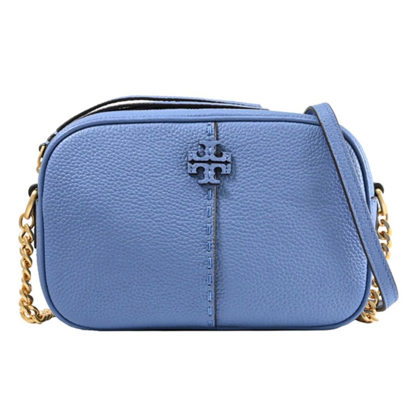 【TORY BURCH】荔枝皮革相機包-水藍色-0