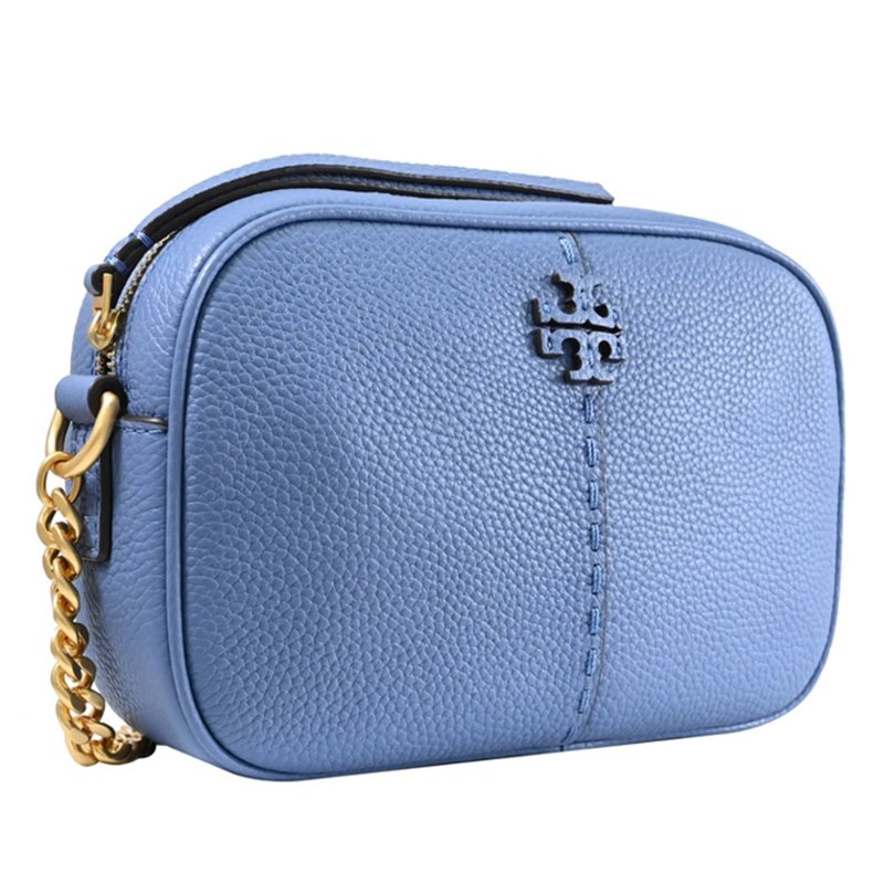 【TORY BURCH】荔枝皮革相機包-水藍色-1