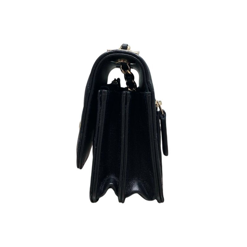 CHANEL 香奈兒 AP1762 TRENDY WALLET ON CHAIN MINI 迷你斜背翻蓋包 羊皮 黑色 淺金色-3